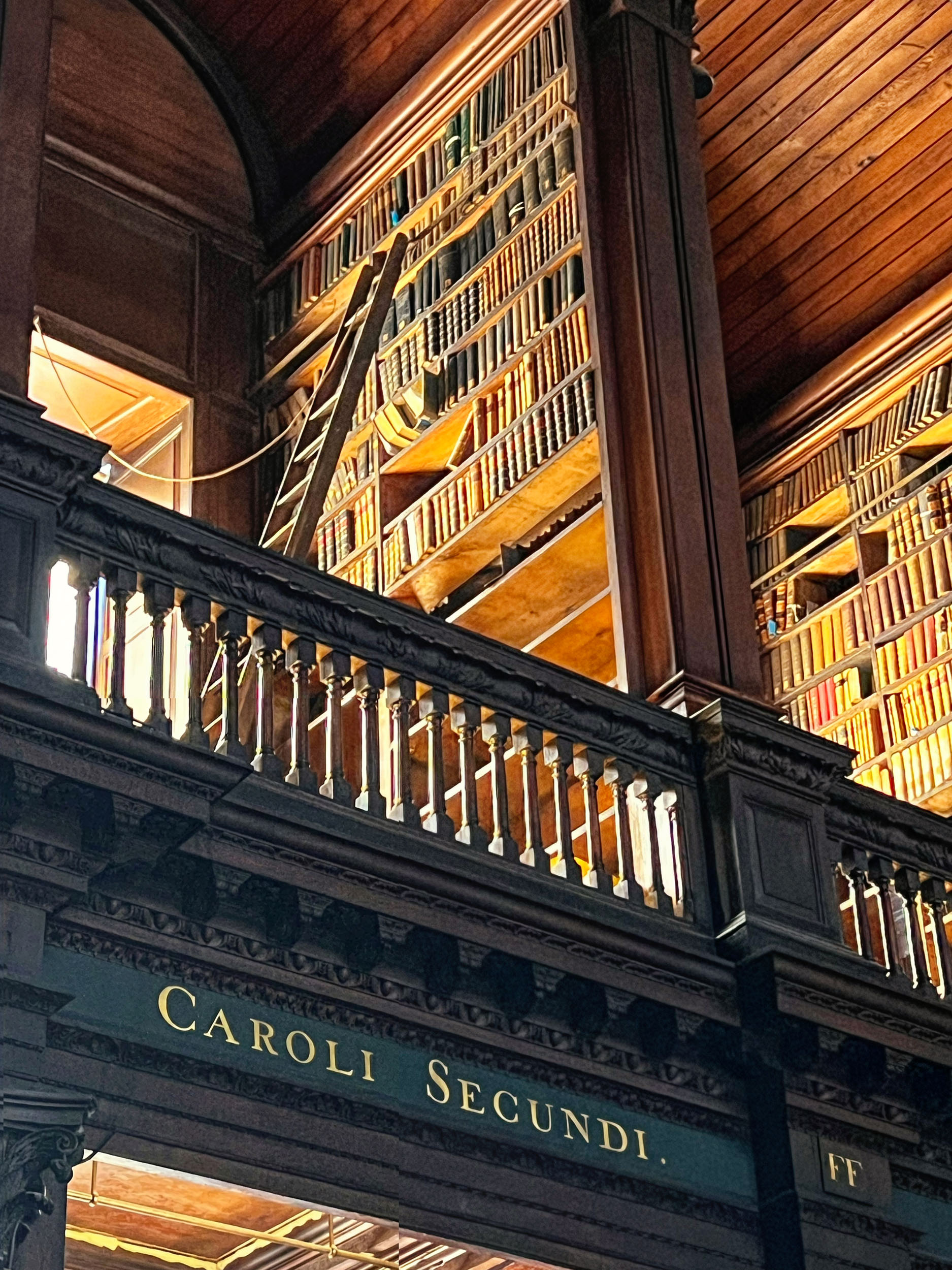 The Long Room houses 200,000 of the university's oldest books, including the 8th century Book of Kells, the Brian Boru harp, and the original 1916 Proclamation. Trinity College, County Dublin