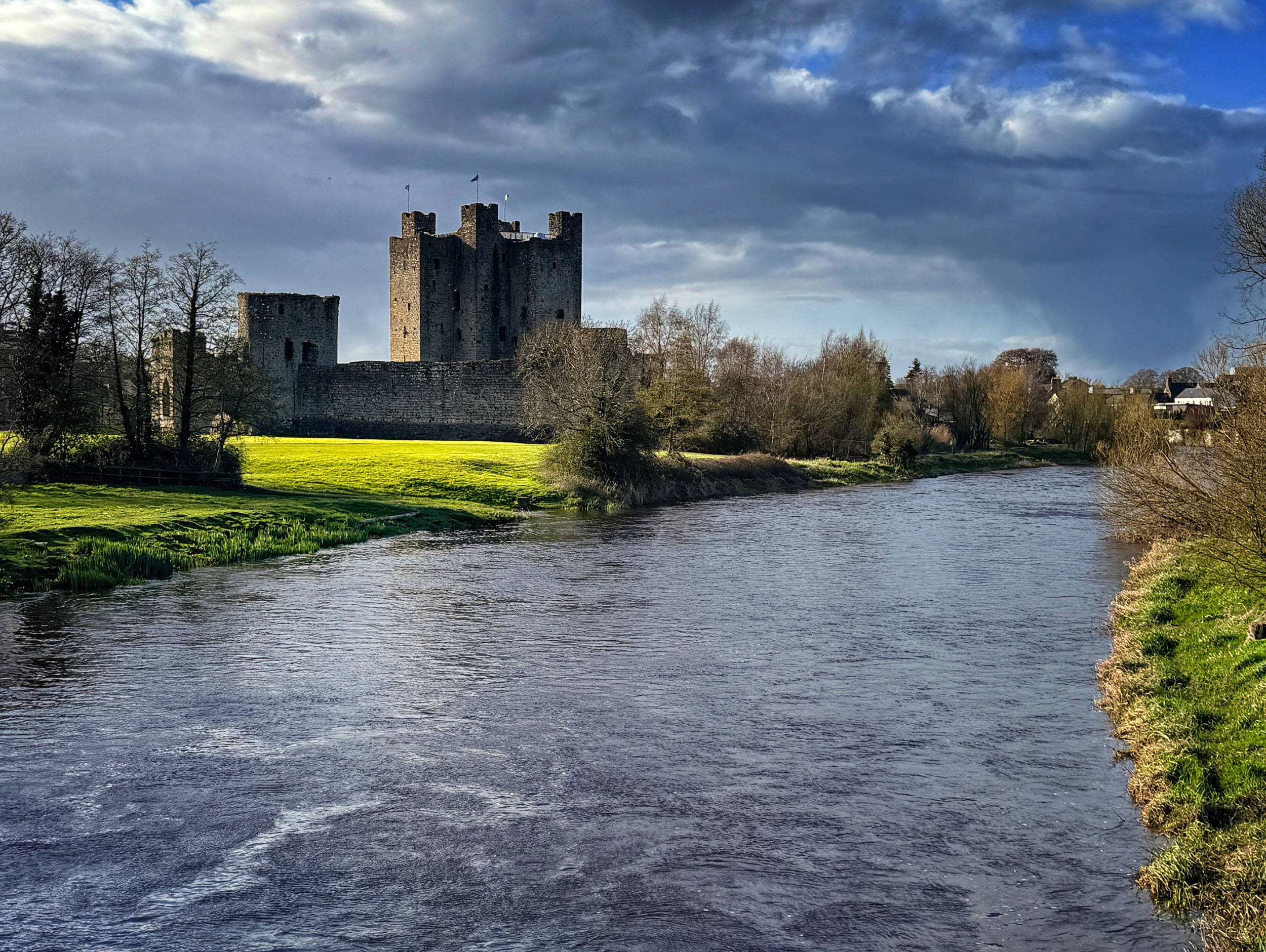 Built in 1174 by Hugh de Lacy as the largest Anglo-Norman fortification, Trim Castle on the River Boyne solidified English dominance over the Irish countryside for centuries. Trim Castle, Trim, County Meath